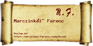 Marczinkó Ferenc névjegykártya